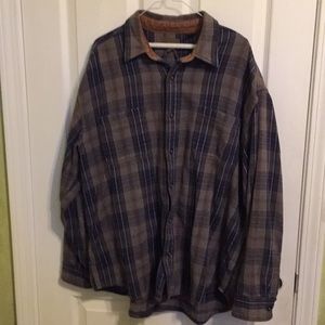 Vintage Grey and Blue Flannel